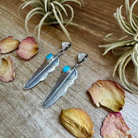 Feather Pendant – Kingman Turquoise & Sterling Silver
