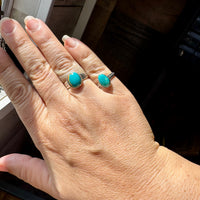 Kingman Turquoise Ring – Sterling Silver – Wedding Band Style - pick your size