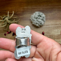 Long Ring- 6- Kingman turquoise ring and sterling silver