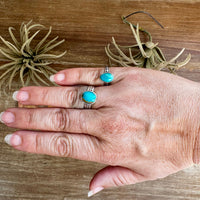 Kingman Turquoise Ring – Sterling Silver – Wedding Band Style - pick your size