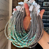 Blue-Green Turquoise Heishi Choker – 14"