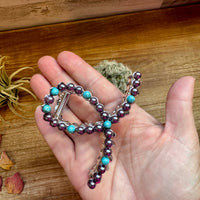 Smaller Pearls hair clips - turquoise and faux pearls