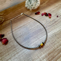 14 inch 3 mm sterling silver pearls choker - with bumblebees beads