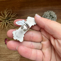 Long Ring- Size 5 - mix stone turquoise, spiny and sterling silver