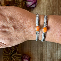 Orange Spiny Oyster Cuff Bracelet – Sterling Silver