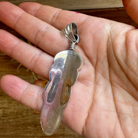 Feather Pendant – Kingman Turquoise & Sterling Silver