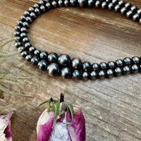 NFR Collection Necklace – Graduated Sterling Silver Pearls 8mm to 14mm 46.5"