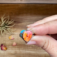 Heart Ring - Size 6 1/2 -Dahlia ring and sterling silver