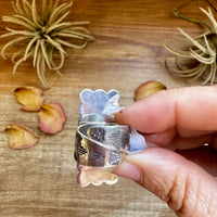 Adjustable Rectangle Ring with 21 Kingman Turquoise – Sterling Silver