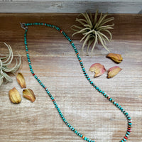 33” Graduated Turquoise & Spiny Oyster Necklace