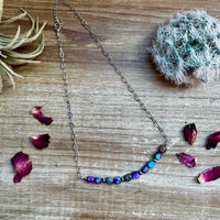 16 inch chain choker and Verascite sea sediment and sterling silver purple