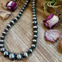 Large Sterling Silver Pearl Necklace – 8mm to 20mm Graduated