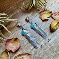 Feather Pendant – Kingman Turquoise & Sterling Silver