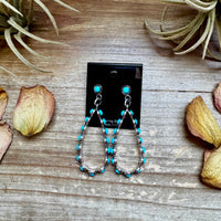 Kingman Turquoise Dangle Earrings – Sterling Silver, Lightweight, USA Made