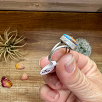 Heart Ring - Size 6 1/2 -Dahlia ring and sterling silver