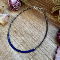Lapis & Sterling Silver Pearl Choker