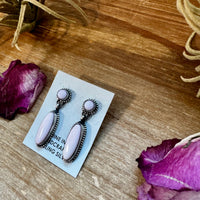 Pink Conch Dangle Earrings – Sterling Silver – Native Made by Marcella James