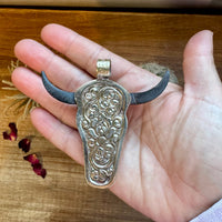 Big Antler longhorn with turquoise pendant II