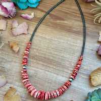 23” Red Spiny Graduated Necklace