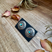 Concho Earrings – Kingman Turquoise & Sterling Silver