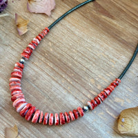 23” Red Spiny Graduated Necklace