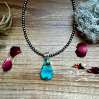 Pendant - Kingman Turquoise and sterling silver