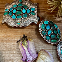 Turquoise Concho Belt – Sterling Silver – Native Made DM – One of a Kind