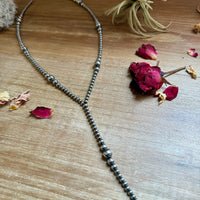 Lariat graduated sterling silver pearl