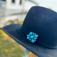 Complete Squash Blossom Set – Kingman Turquoise – Sterling Silver – Navajo Made by Wilson Dawes