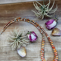 NFR Collection Necklace – Spiny Oyster & Turquoise with 6mm Sterling Silver Pearls – Handmade by The Bijoux FAB – 32.5"