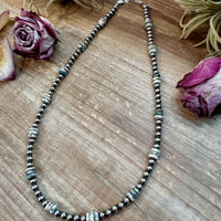 Azurite & Sterling Silver Pearl Necklace – 5mm - 19"