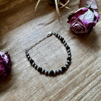 Black Onyx & Sterling Silver Pearl Bracelet – 5mm