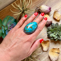 MJ Massive Turquoise Ring – Sterling Silver Adjustable Band