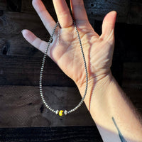 14 inch 3 mm sterling silver pearls choker - with bumblebees beads
