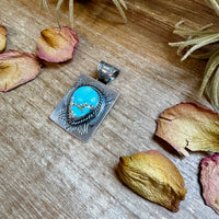 Golden Hill Turquoise Pendant – Navajo Handmade by Ned Nez, Sterling Silver