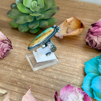 MJ Turquoise Ring – Sterling Silver Adjustable Band