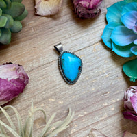 Turquoise Pendant – Sterling Silver (Fits 5mm Pearls)