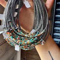 Sterling Silver Pearl Choker with Extra Turquoise & Spiny Oyster
