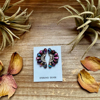 Half Cluster Earrings – Pink Dahlia & Sterling Silver