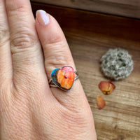 Heart Ring - Size 6 1/2 -Dahlia ring and sterling silver