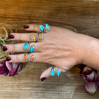 Turquoise or Spiny Oyster Ring – Sterling Silver – Native Made Stamp Z – Multiple Sizes – USA