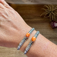 Orange Spiny Oyster Cuff Bracelet – Sterling Silver