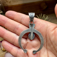 Naja Pendant with Golden Hill Turquoise – Option 2 – Sterling Silver – Native Made by KB – Fits 8mm