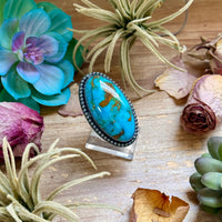 MJ Massive Turquoise Ring – Sterling Silver Adjustable Band