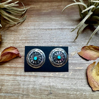 Concho Earrings – Kingman Turquoise & Sterling Silver
