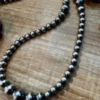 NFR Collection Necklace – Graduated Sterling Silver Pearls 8mm to 14mm 46.5"