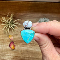 Multi Stone Ring - Size 5 - Kingman turquoise, Wild horse and sterling silver