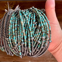 Blue-Green Turquoise Heishi Choker – 14"