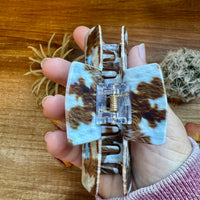 Cow Print Hair Clips