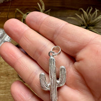 Cactus Pendant with White Opal – Sterling Silver – Fits 4mm Pearls